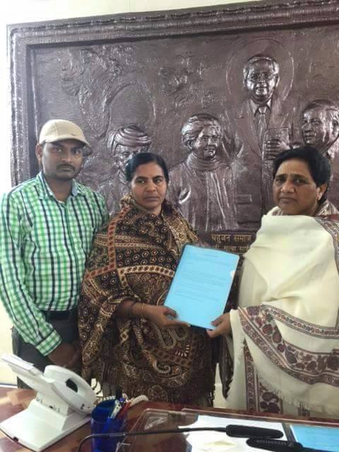 Ms Mayawati with Rohiths family